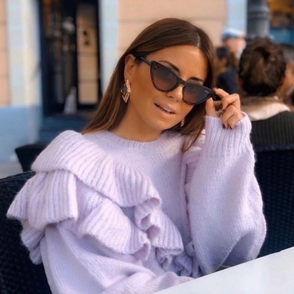 ZARA blogger fave ruffle sweater size M - Picture 4 of 14